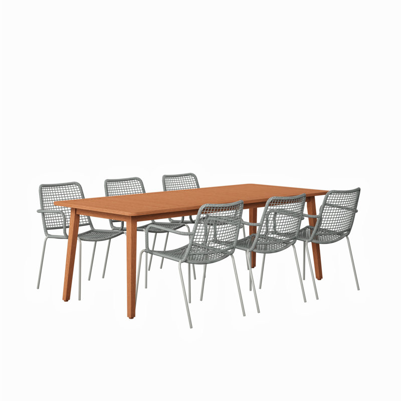 Anautica 6 - Person Patio Dining Set with Rectangular Table