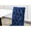 Chenille bleue revêtue de 2 chaises de salle à manger avec un design ergonomique et des pieds réglables de style rectangulaire avec revêtement en acier-1293388707