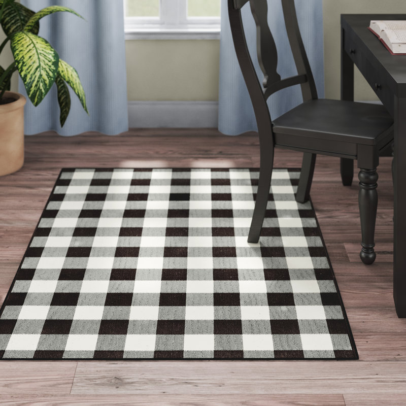 Crawfordville Power Loomed Plaid Area Rug, Rectangle 3'7" x 5'6"