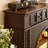 Nut-Brown Solid Wood Freestanding Fireplace