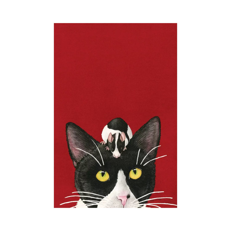 Black White Red All Over by Tracy Lizotte - Wrapped Canvas Print, 20.32 cm H x 30.48 cm W