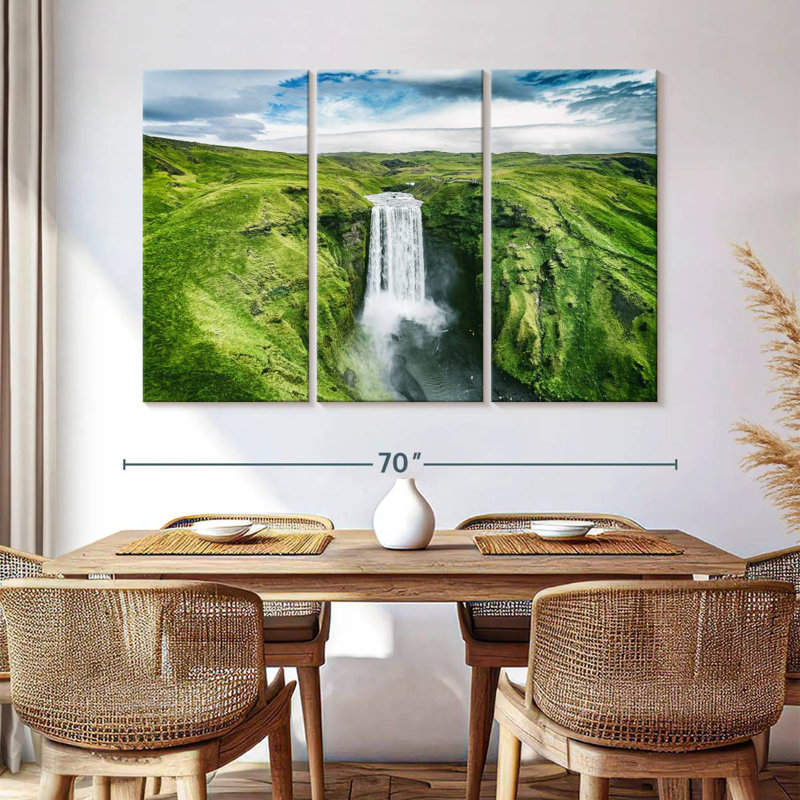 Alvord Iceland Skogafoss Waterfall, 42" H x 65" W