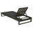 Black Acacia Wood Chaise Lounge with 4-Inch Cream 2-FoldCushion Set, 4-Position Adjustable Outdoor Patio Lounger with Flat Side Surface, for Poolside- Matching dark  grey version available-129059788