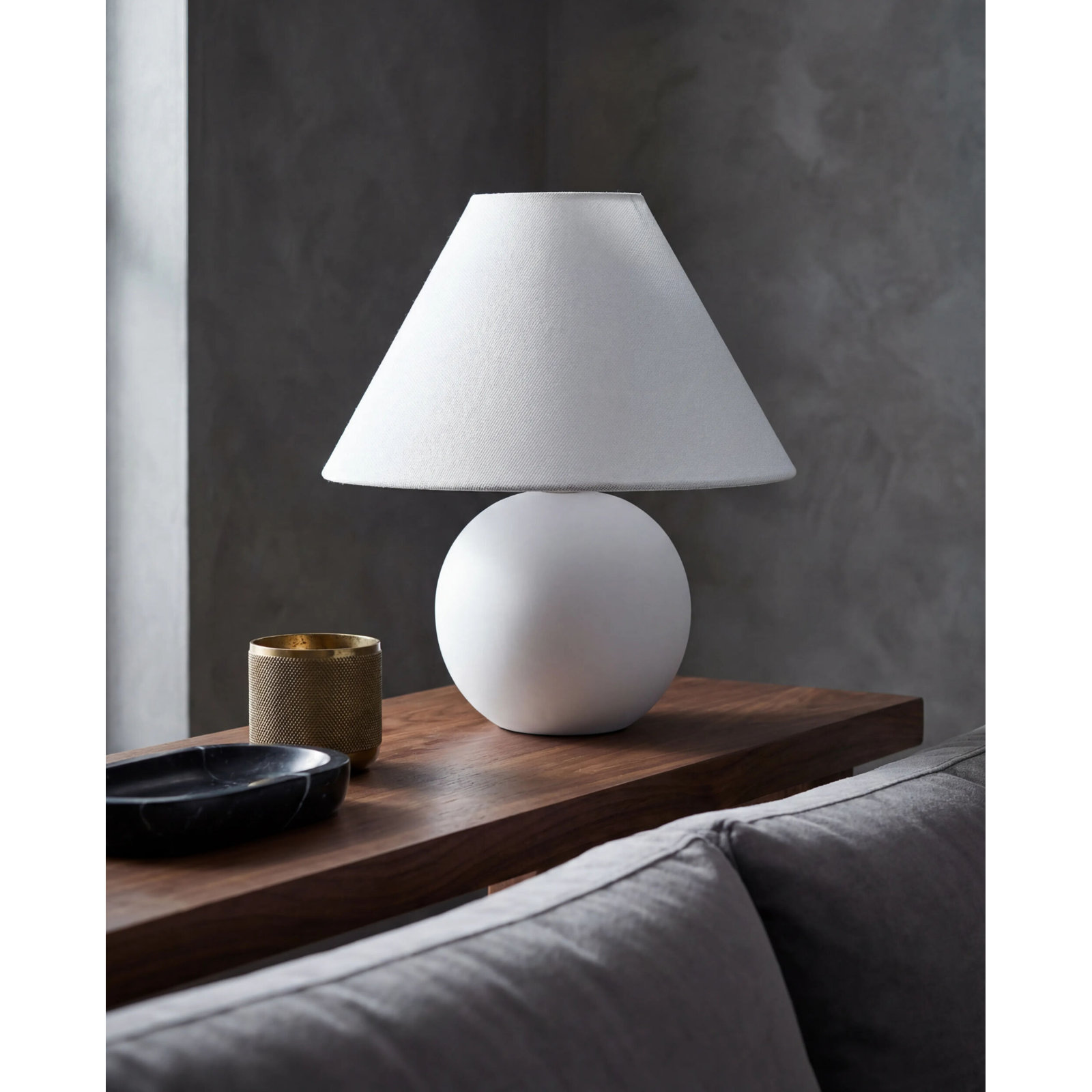 Chemise Ceramic Table Lamp, White, Classic Empire
