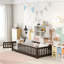 Lit simple en bois massif pour transition pour lit de tout-petit avec clôture et porte inclus-938495639