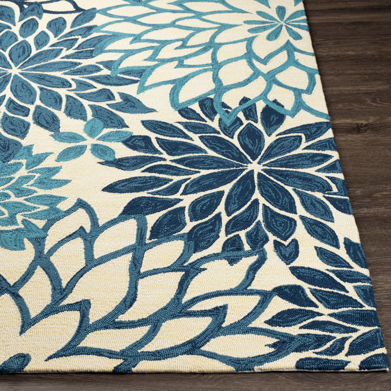 Sergius Floral Indoor / Outdoor Rug, Rectangle 9' x 12'