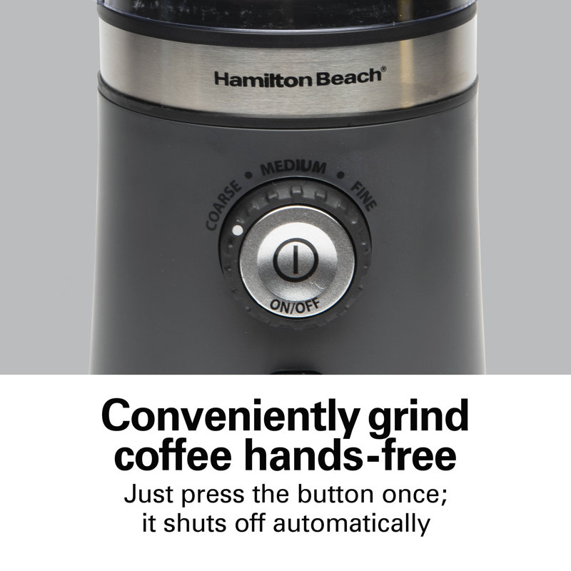 Hamilton Beach Gray Electric Coffee Grinder with Adjustable Grind