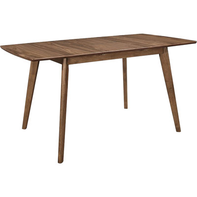 Stylish Natural Walnut Rectangular Mid-Century Modern Dining Table For Space Enhancement With Slanted Legs