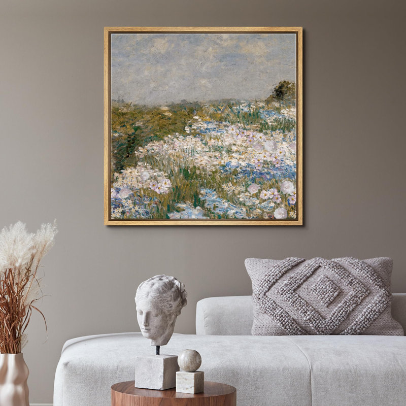 «Vintage Pastoral Symphony Lush Floral Meadow Wilderness Rustic French Country», Naturel, H 24 po x l 24 po