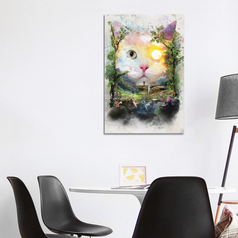 Day Cat by Barrett Biggers - Wrapped Canvas Painting, 101.6 cm H x 66.04 cm W x 3.175 cm D