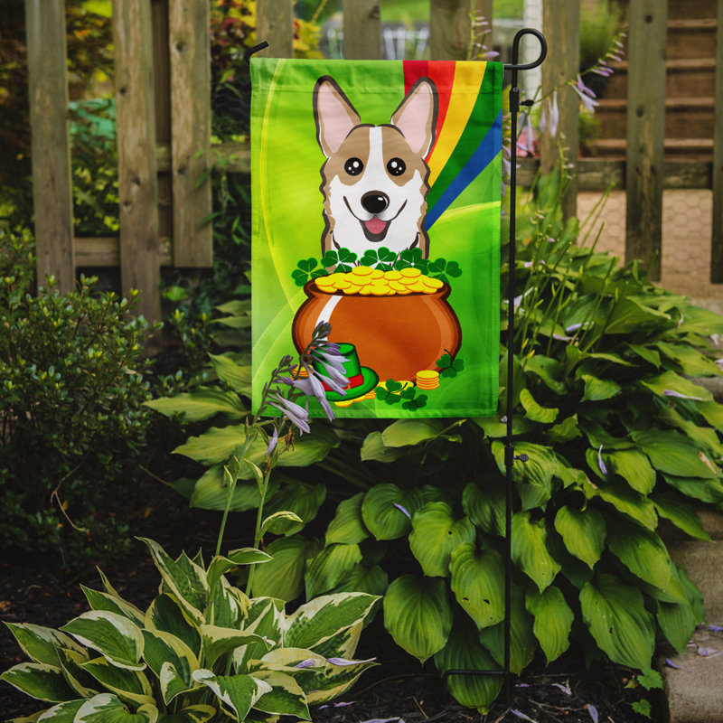 Arella Double Sided 15'' H x 11'' W Polyester Animal Garden Flag, Corgi  (Sable)