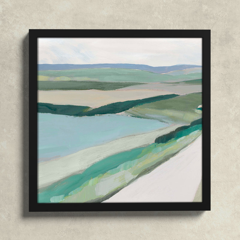 Fields Of Green I by Ian C, Satin Black Framed, 17" H x 17" W x 1.25" D