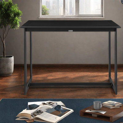 Tables de salle à manger compactes en aluminium noir pour la cuisine extérieure