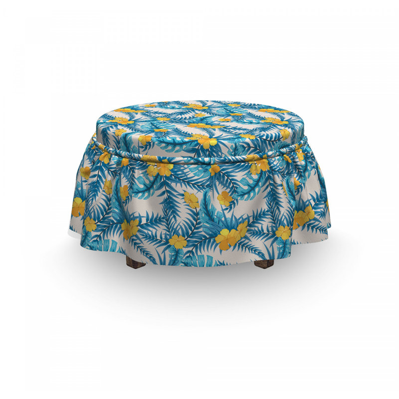 Housse pour repose-pieds palmier monstera