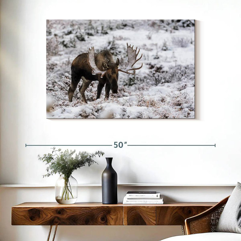 Brampt Alaskan Winter Moose, 26" H x 39" W