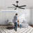 48Inch Black Ceiling Fans With Lights And Remote,48 Inch Ceiling Fan With Adjustable Color Temperature, 6-Speeds Noiseless Revisible Dc Motor For Bedroom, Kitchen, Living Room