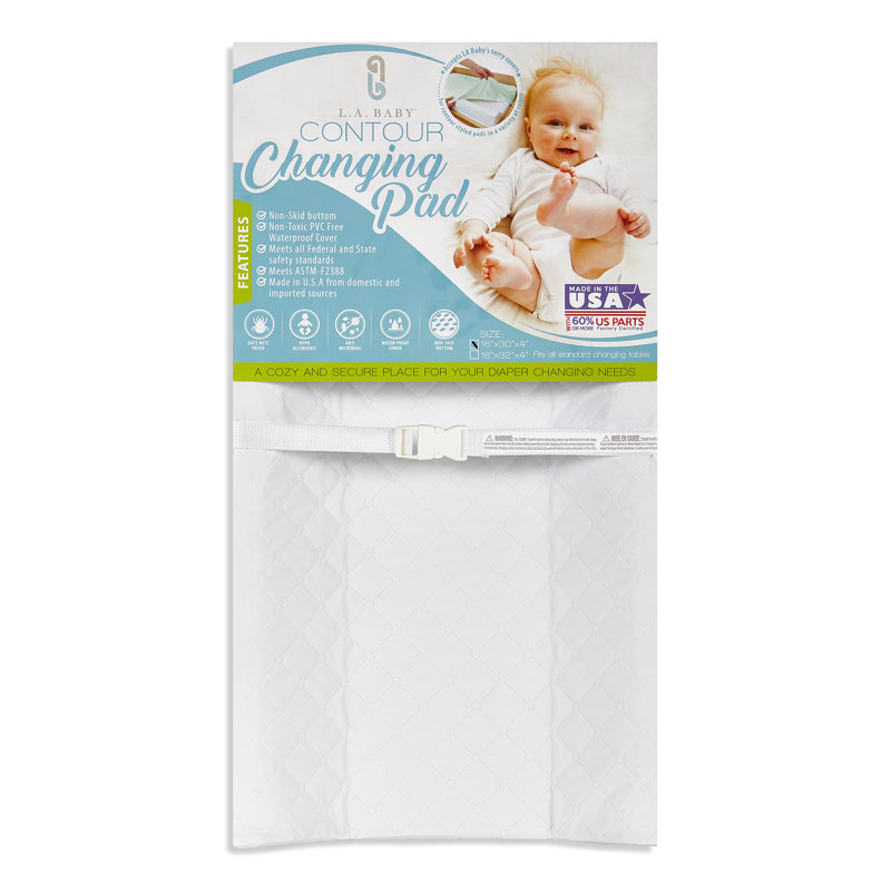 Jordon Waterproof Contoured Changing Pad, 4" H x 30" W x 16" D