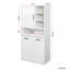 Freestanding Laundry Hamper Cabinet with Tilt-Out Baskets, Storage Organizer with Adjustable Shelf, White Finish for Bathroom, Utility Room or Closet