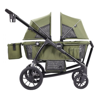 Poussette pliable multi-enfants à 4 roues avec rangement VEVOR