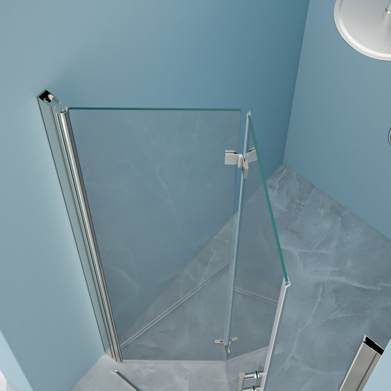 30"W X 72"H Shower Door, Folding Style, - Tempered Glass Exit Water-, Space, Adjustable Property Door With Function Doorway Attribute