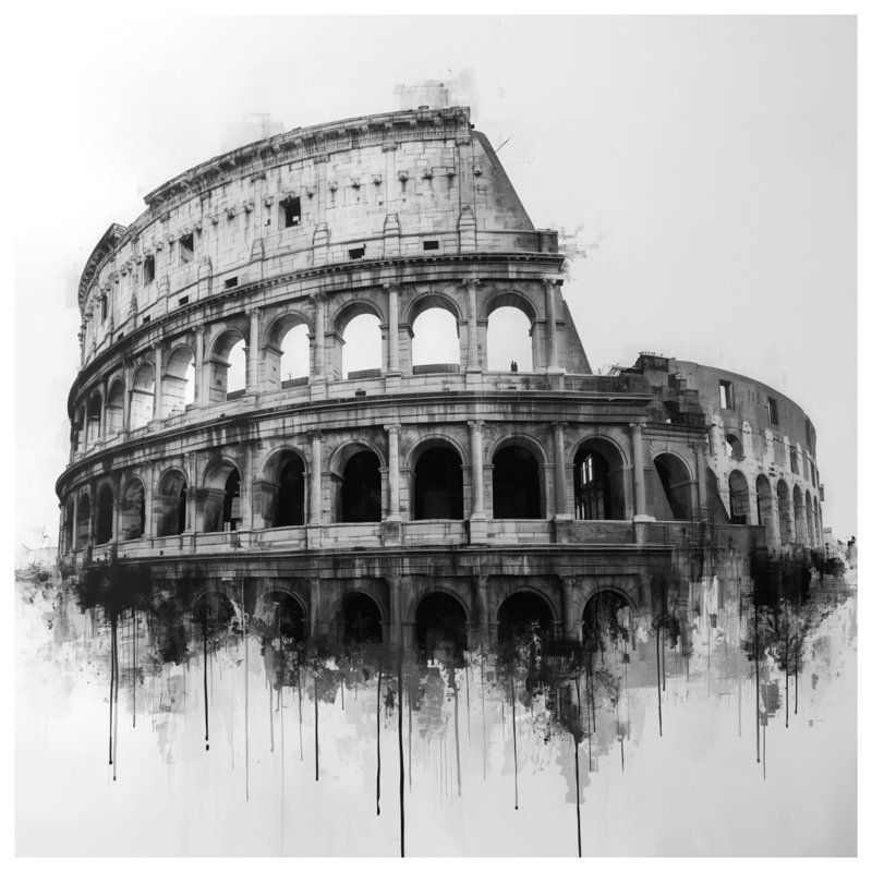 Rideaux de douche Roman Colosseum Illustration, L 70 po x H 84 po
