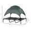 Lit surélevé gris pour animaux de compagnie, 48 pouces, avec optimisation du débit d'air et lit à baldaquin portable 48 "gris, tissu