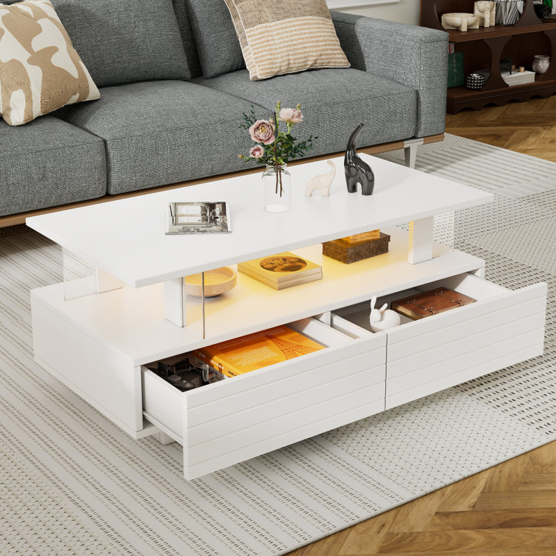 Coffee Table, White, White, White