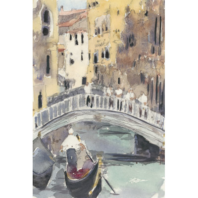 Along The Venice Canal by Samuel Dixon - Wrapped Canvas Painting