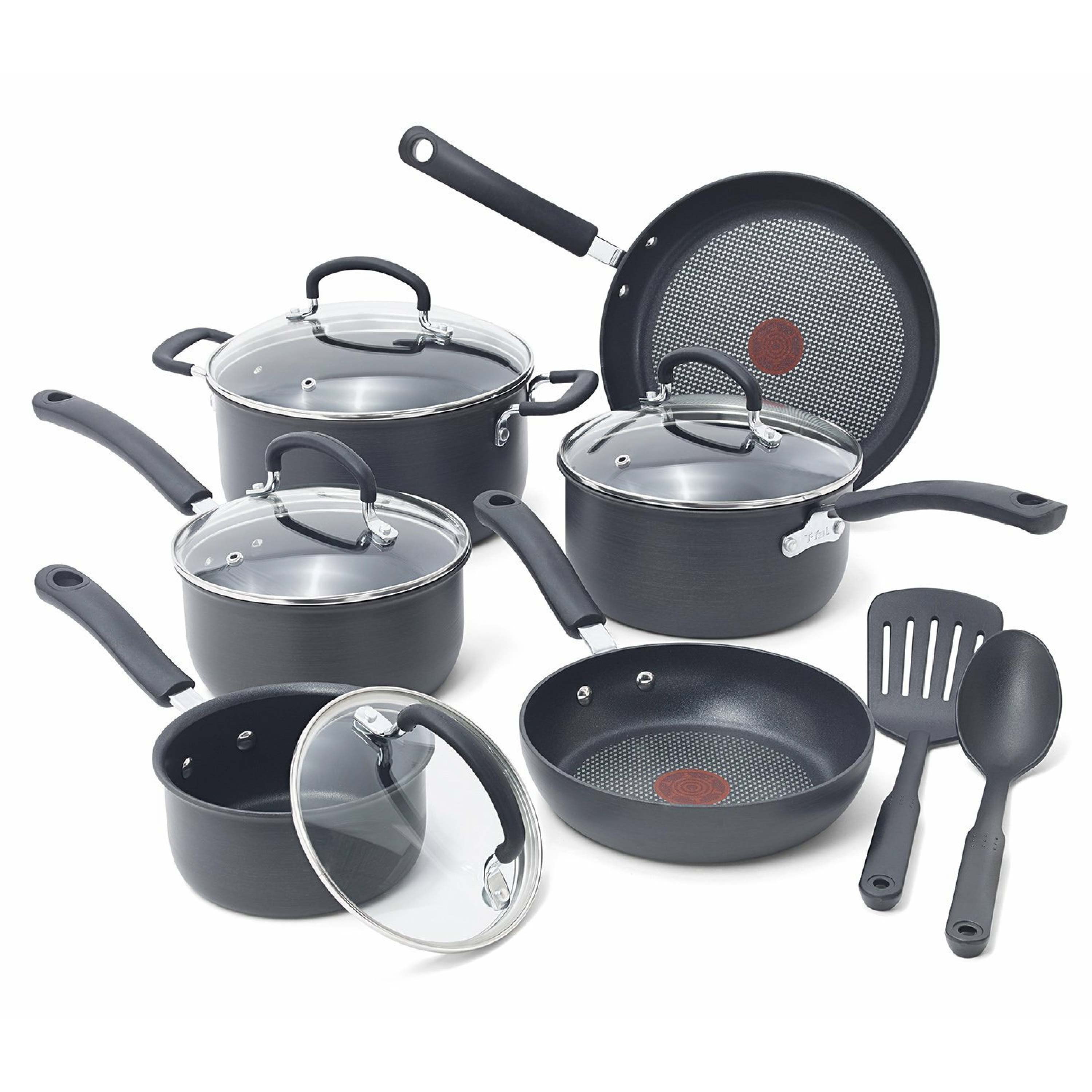 Ultimate 12-Piece Hard-Anodized Aluminum Nonstick Cookware Set in Black Ultimate 12-Piece Hard-Anodized Aluminum Nonstick Cookware Set in Black