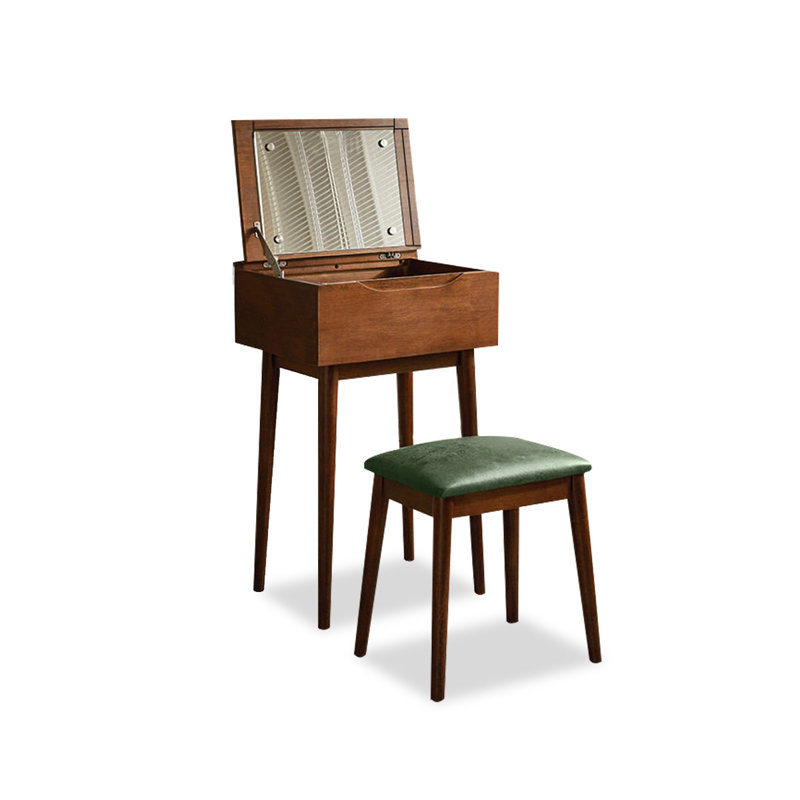 Solid Wood Vanity with Mirror and Seat