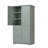 Tall and Wide Storage Cabinet with Doors for Bathroom/Office, Three Drawers, Grey-1031078371