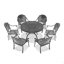 (Coussins de couleurs aléatoires) Ensemble de meubles de patio en aluminium coulé avec coussins-1291177331