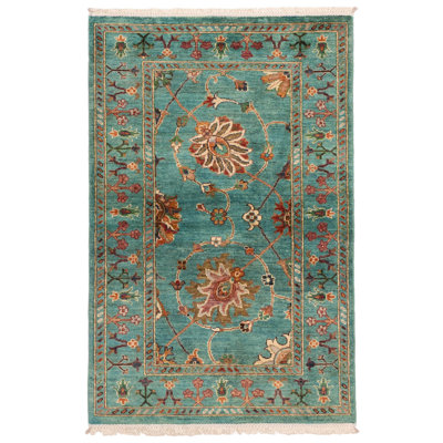 Tapis moderne Ersari cyan 3'3" x 4'5"