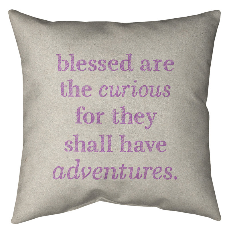 Coussin de sol curiosité inspirant, 40 po x 40 po, Blanc / violet