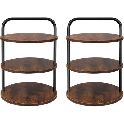 2 Pack Wooden 3 Tier Cupcake Stand, Large Dessert Display Tray Holds 50 Cupcakes for Dessert Table