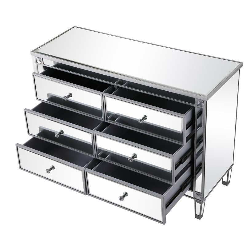 Commode double l 6 po SPARKS, En miroir / argenté
