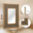 Rectangular Mirror with Textured Wooden Frame-90317190