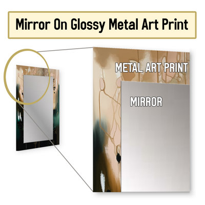 Black Chaos III - Abstract Wall Mirror, Modern Decorative Mirror, Printed Metal Art