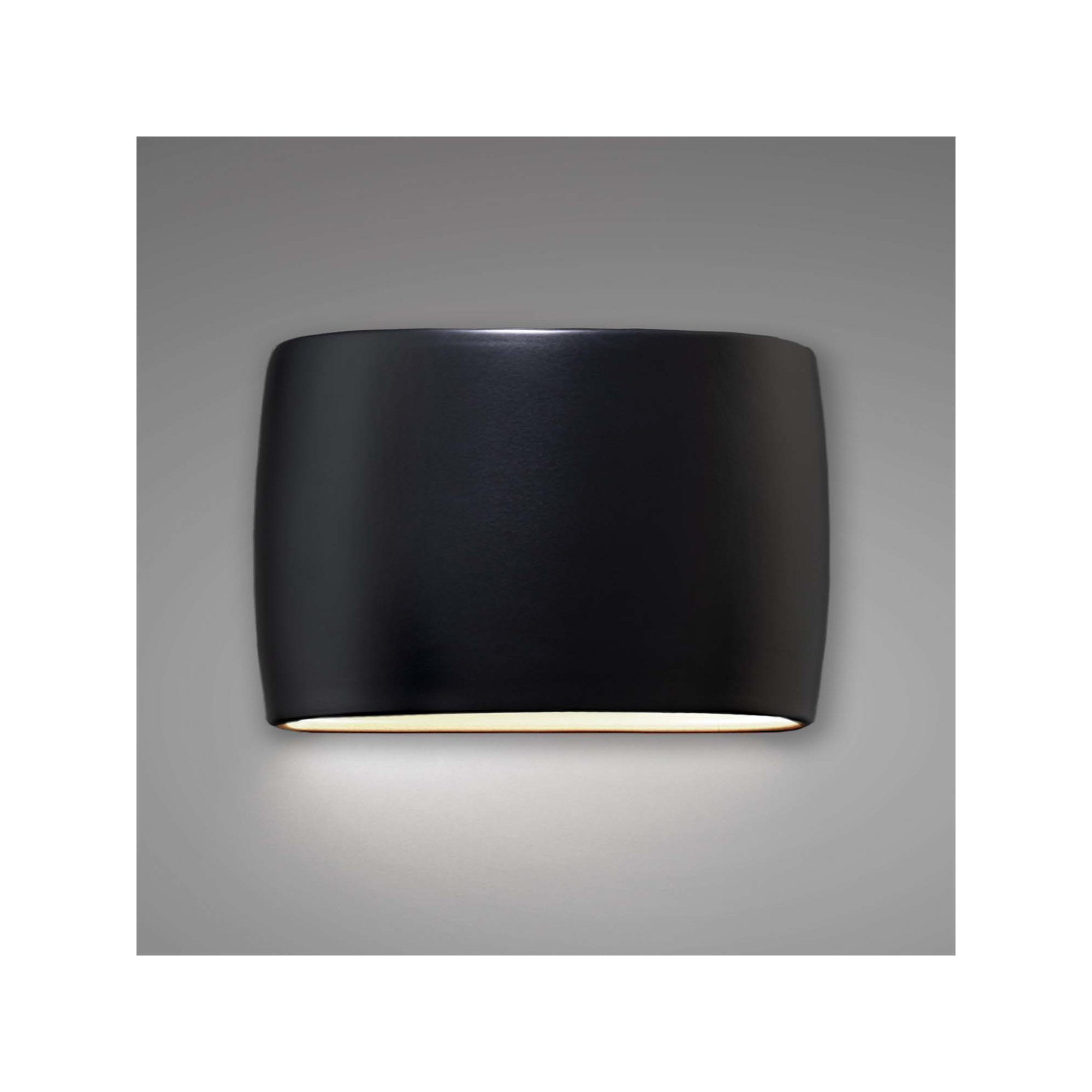Logan Outdoor Ceramic Wall Light, 9.75" H x 16" W x 4" D, Carbon Matte Black, LED