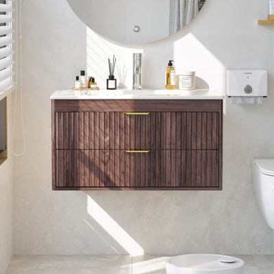 24" Floating Bathroom Vanity Without Sink Wall Mounted Cabinet For Bathroom