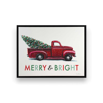 «Merry & Bright Red Truck» par Elizabeth Tyndall, reproduction d'art