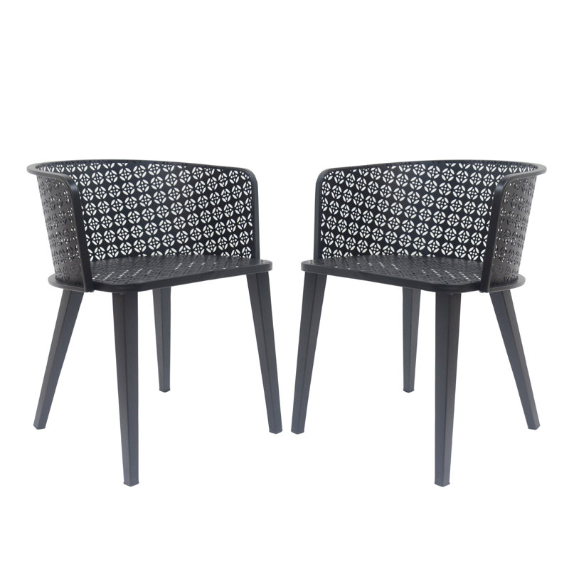 Chaise de patio d'extérieur (ensemble de 2), Noir
