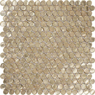 Échantillon - Carrelage mosaïque rond en verre pour mur et plancher