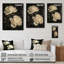 Pivoines en posture rétro en soie noire - Art mural en bois pivoines - sur bois de pin naturel-1470039028