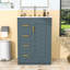 Meuble-lavabo compact de 24 pouces avec lavabo en céramique intégré et 3 tiroirs à fermeture en douceur-130183126