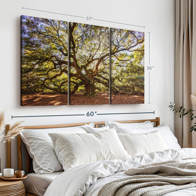 Nature "reproduction de toile de chêne ange noueux" sur, H 57 po x l 36 po