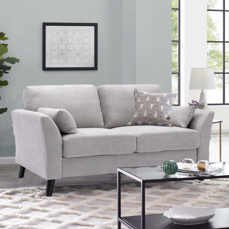 Noach 57'' Velvet Loveseat, Light  Gray Velvet