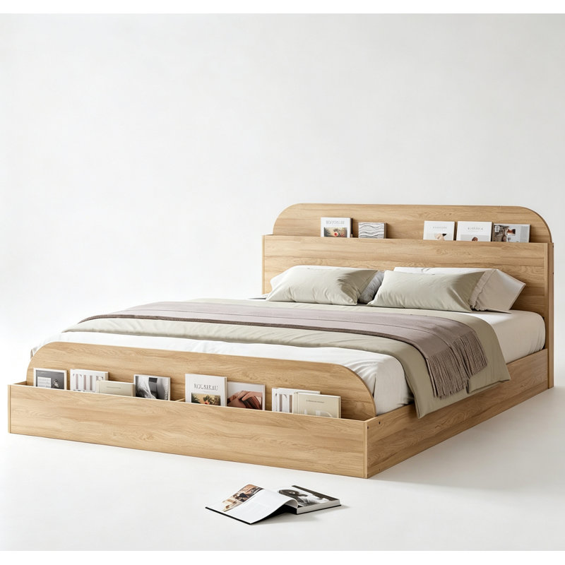 Solid Wood Platform Bed Frame, Full Size/Natural