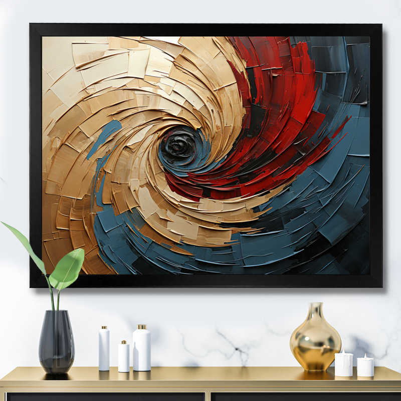 Symphonie en spirale sur toile, H 12 po x l 20 po x P 1 po, Cadre photo noir
