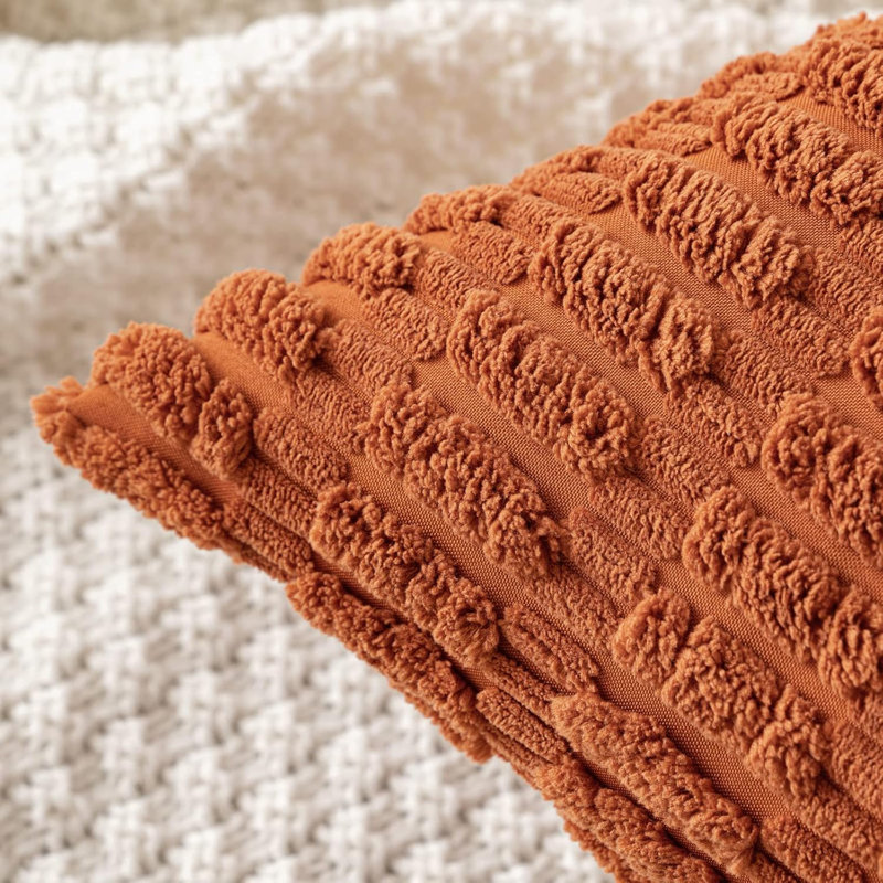 Striped Square Cushion Cover, Caramel